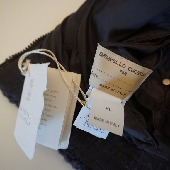 Brunello Cucinelli Cashmere Vest Monilli Reversible Size 10 XL New Tag $4350 - Picture 9 of 15